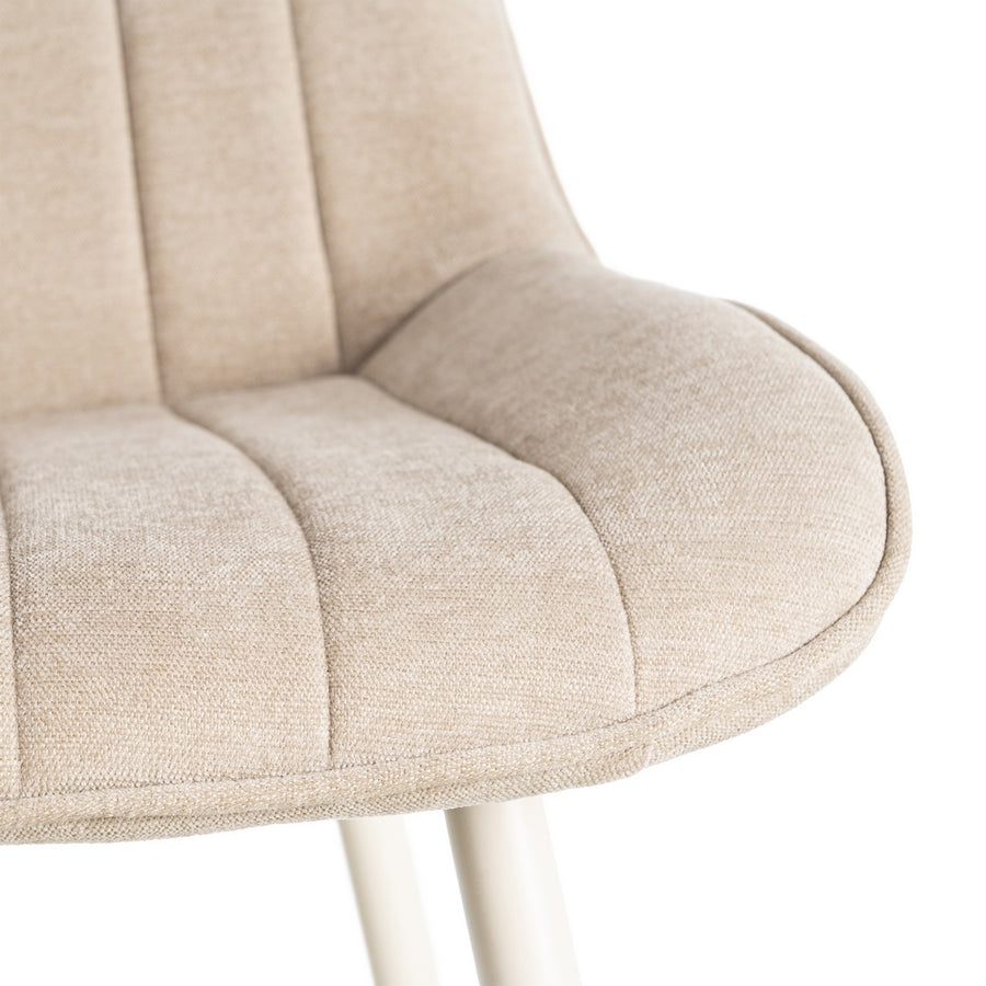 BEIGE FABRIC AND METAL CONTRACT CHAIR 50 X 60 X 85 CM