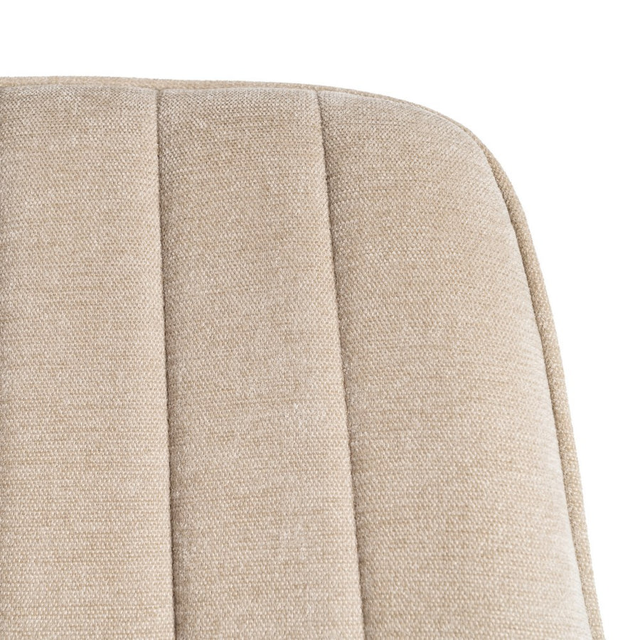 BEIGE FABRIC AND METAL CONTRACT CHAIR 50 X 60 X 85 CM