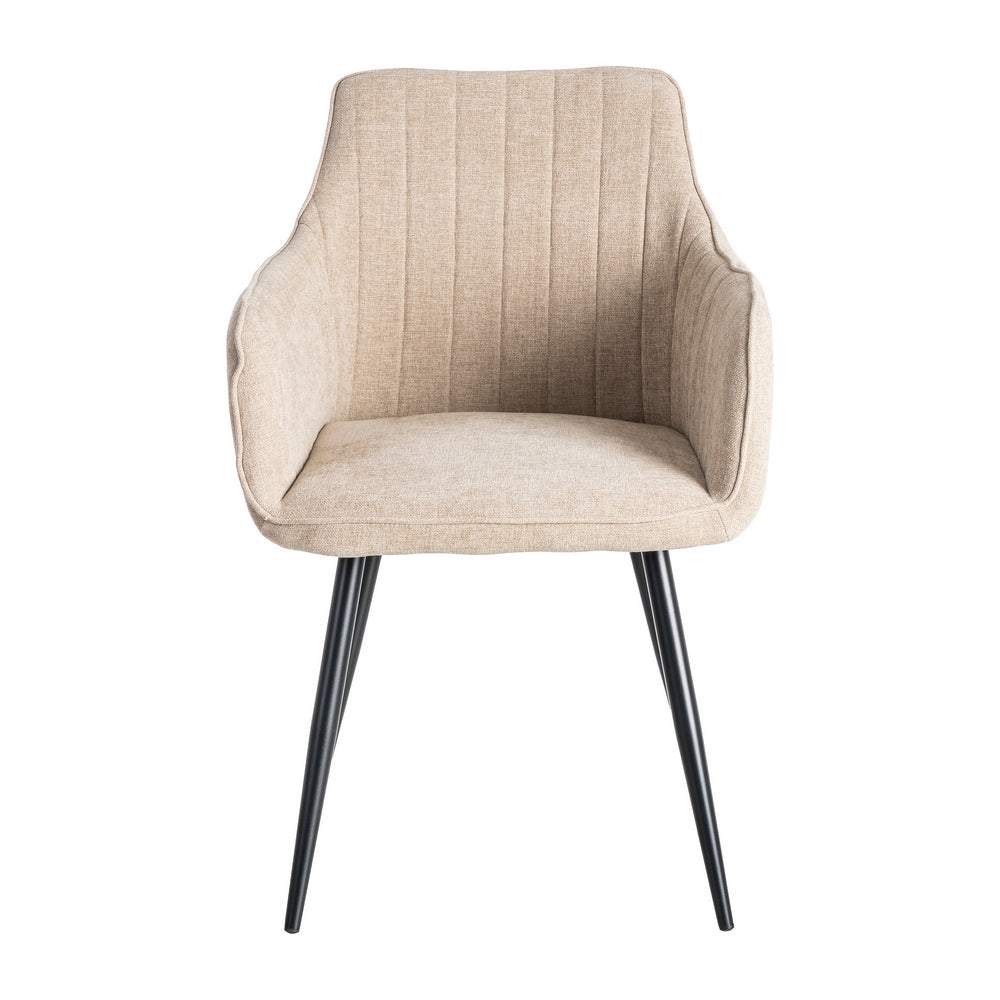 SILLA BEIGE TEJIDO-METAL SALÓN 55 X 58,50 X 84 CM