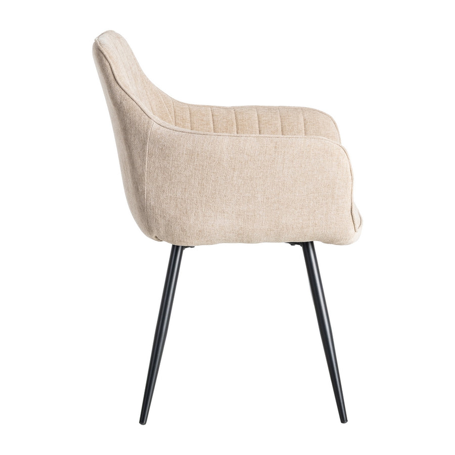 SILLA BEIGE TEJIDO-METAL SALÓN 55 X 58,50 X 84 CM