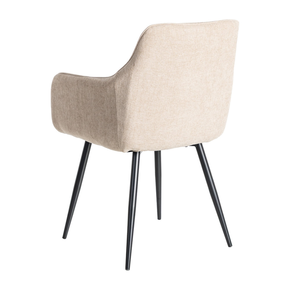 SILLA BEIGE TEJIDO-METAL SALÓN 55 X 58,50 X 84 CM