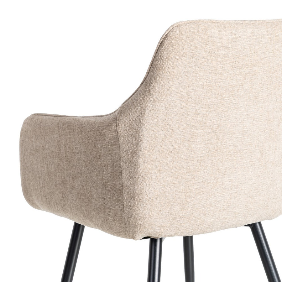 SILLA BEIGE TEJIDO-METAL SALÓN 55 X 58,50 X 84 CM