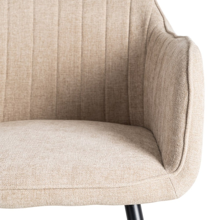 SILLA BEIGE TEJIDO-METAL SALÓN 55 X 58,50 X 84 CM