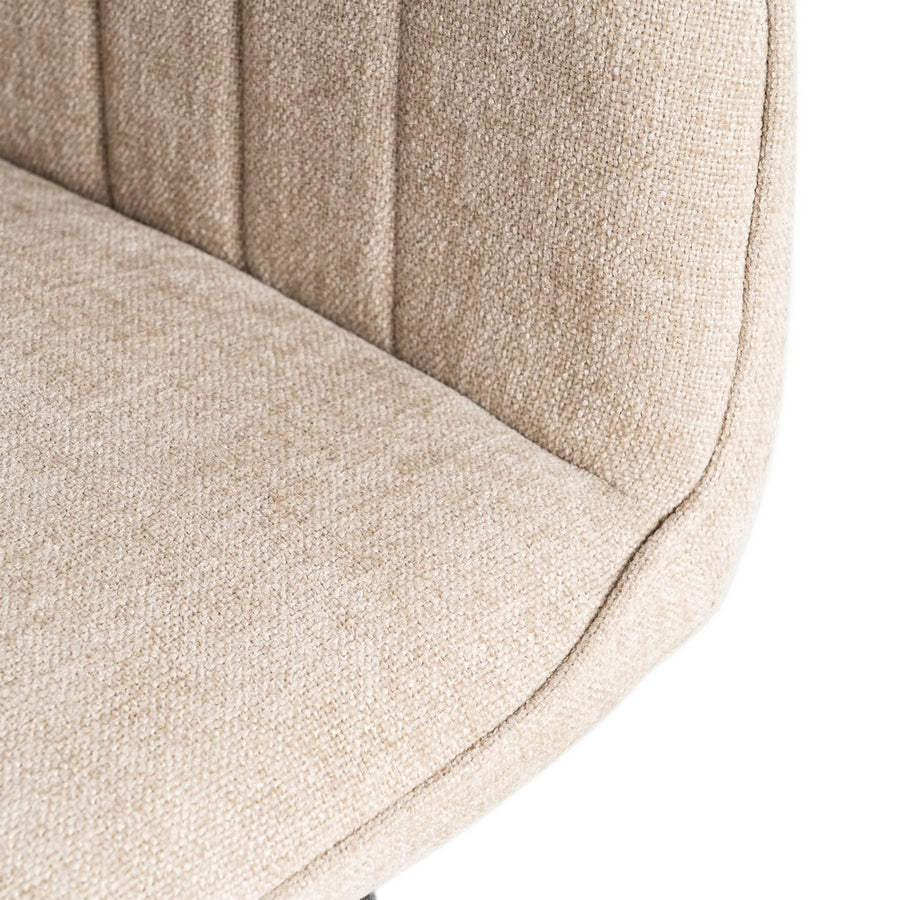 SILLA BEIGE TEJIDO-METAL SALÓN 55 X 58,50 X 84 CM
