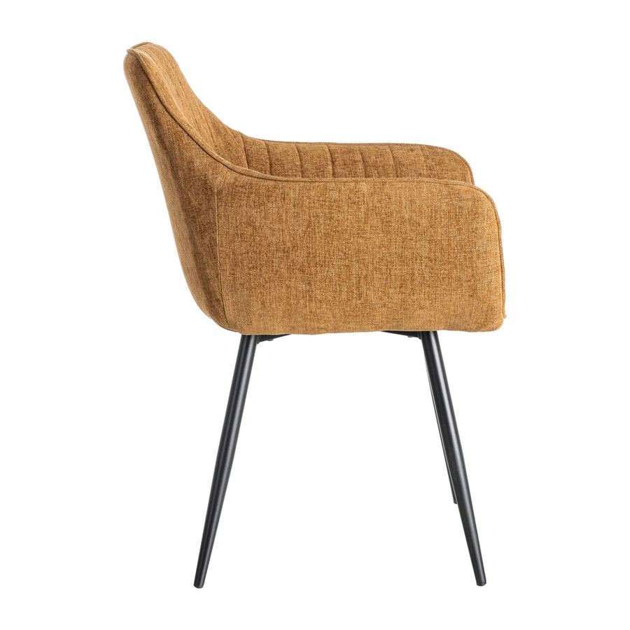 SILLA MARRÓN TEJIDO-METAL SALÓN 55 X 58,50 X 84 CM