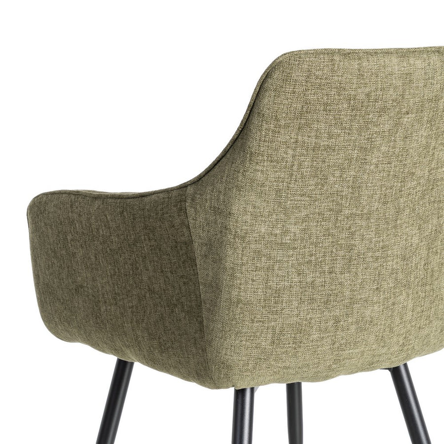 SILLA VERDE TEJIDO-METAL SALÓN 55 X 58,50 X 84 CM