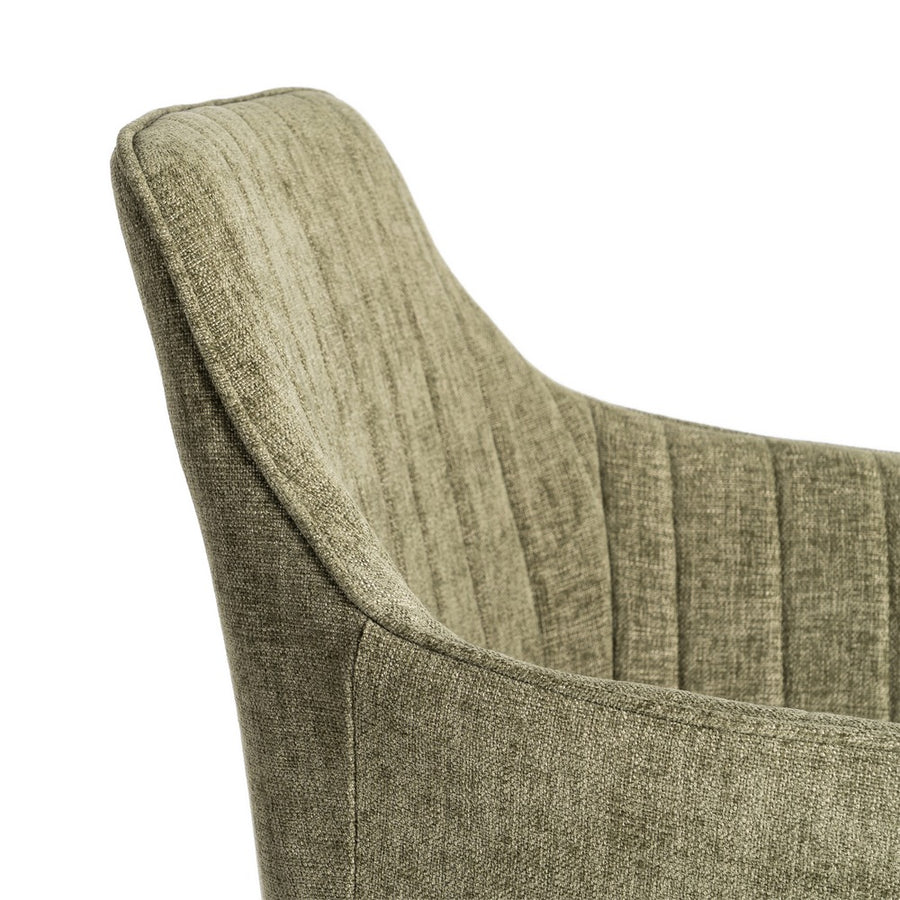 GREEN CHAIR FABRIC-METAL LOUNGE 55 X 58.50 X 84 CM