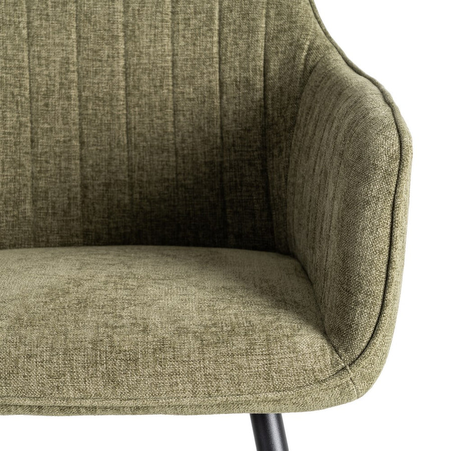 GREEN CHAIR FABRIC-METAL LOUNGE 55 X 58.50 X 84 CM