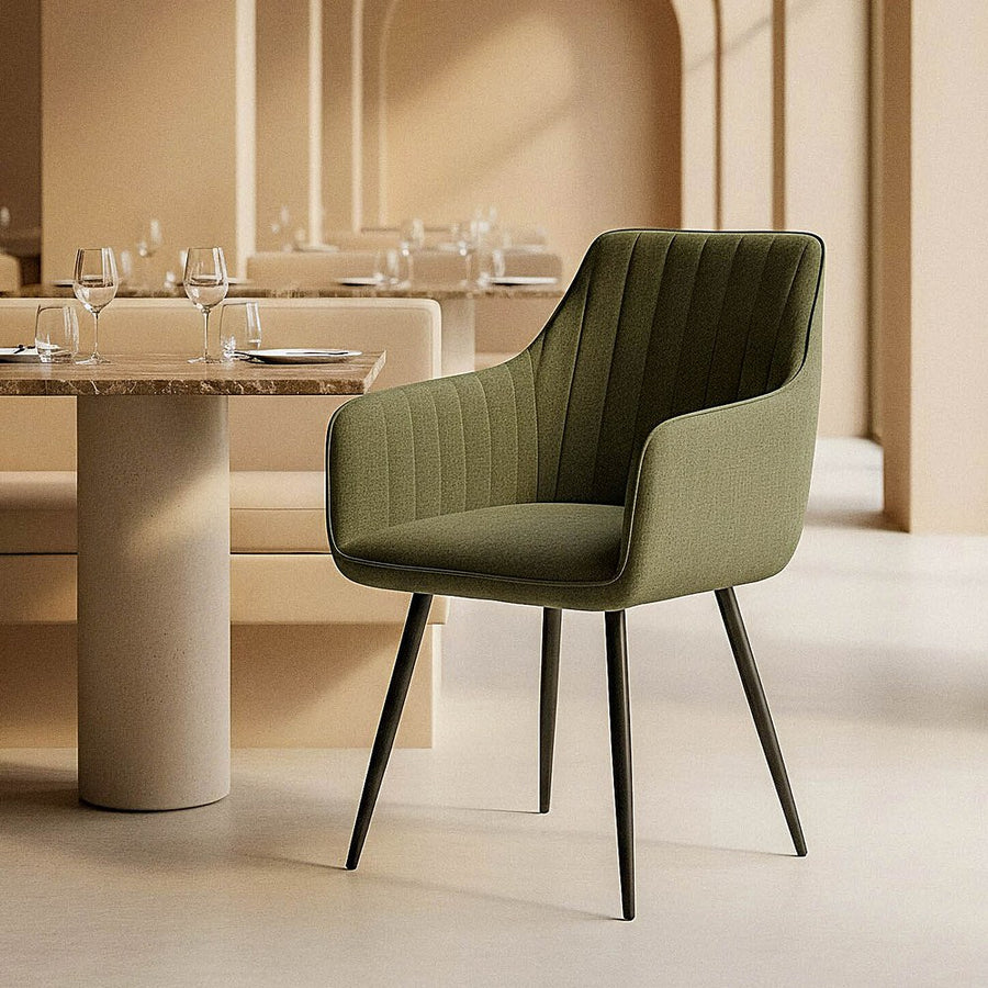 GREEN CHAIR FABRIC-METAL LOUNGE 55 X 58.50 X 84 CM