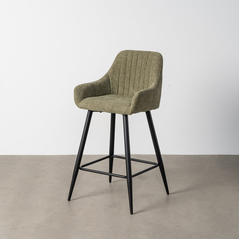TABURETE VERDE TEJIDO-METAL SAL�N 47 X 47 X 93 CM
