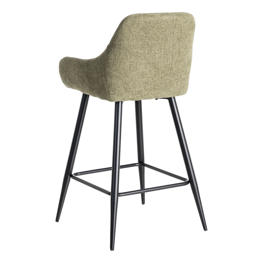 TABURETE VERDE TEJIDO-METAL SALÓN 47 X 47 X 93 CM