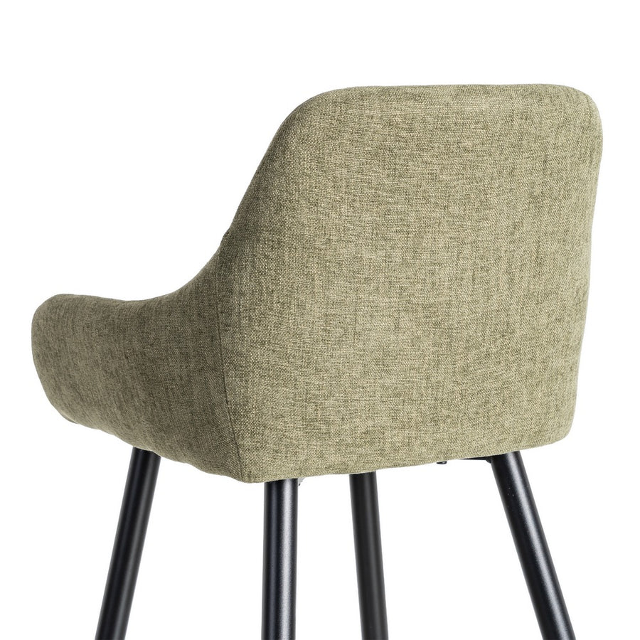 TABURETE VERDE TEJIDO-METAL SALÓN 47 X 47 X 93 CM