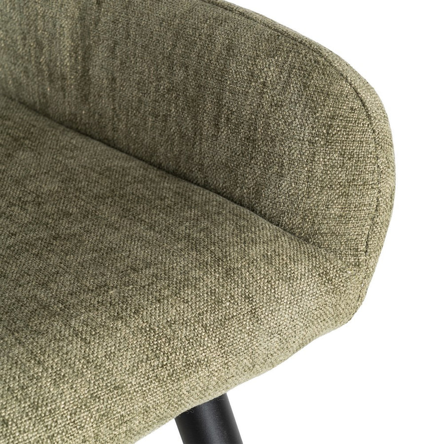 TABURETE VERDE TEJIDO-METAL SALÓN 47 X 47 X 93 CM