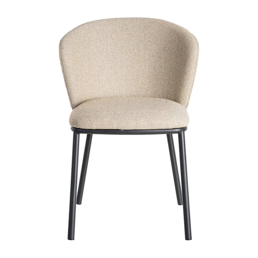 SILLA ESPIGA BEIGE TEJIDO-METAL SALÓN 55 X 55 X 78 CM