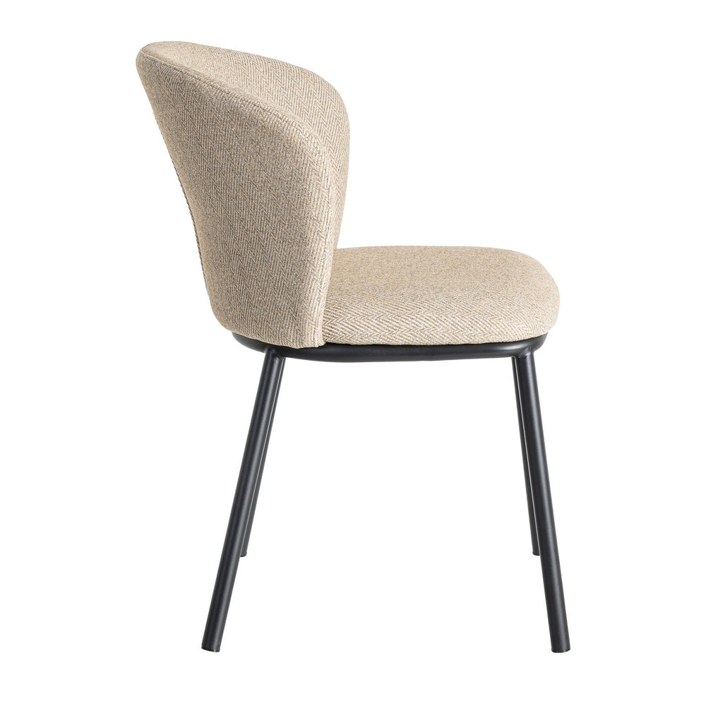 SILLA ESPIGA BEIGE TEJIDO-METAL SAL�N 55 X 55 X 78 CM