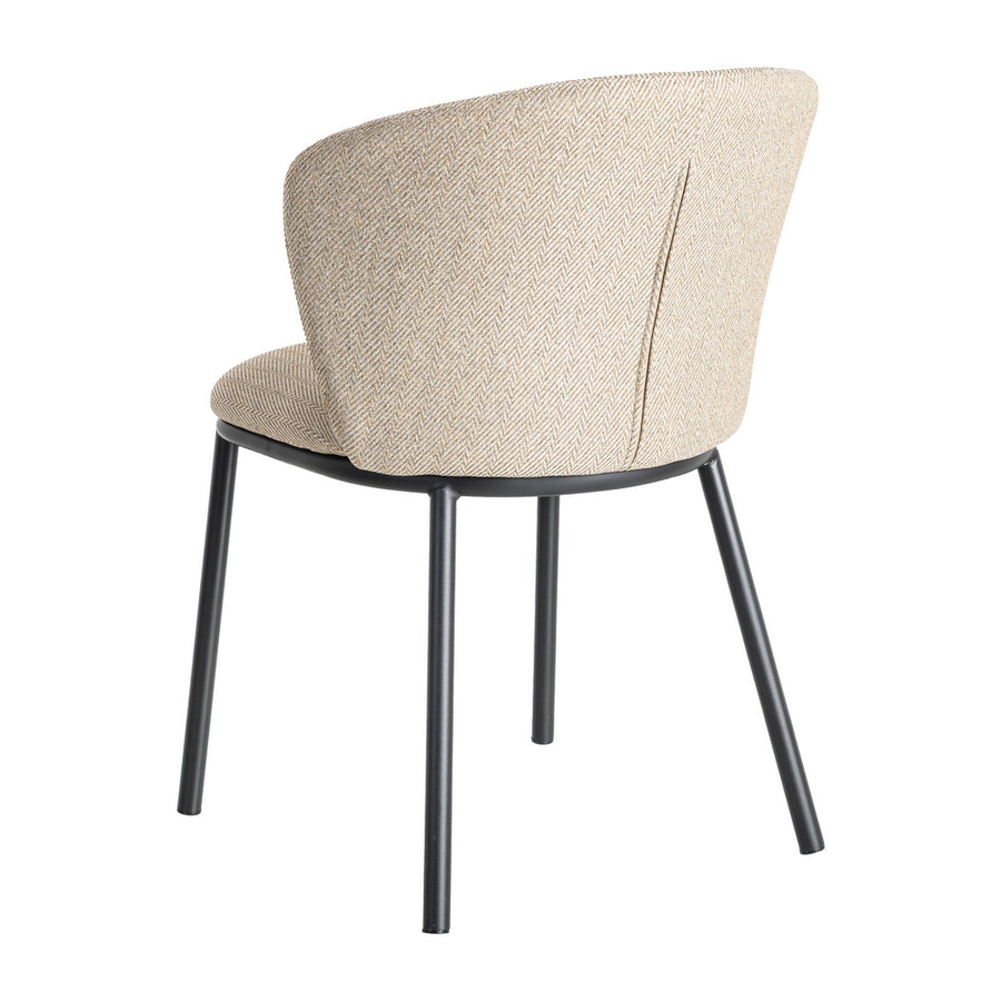 SILLA ESPIGA BEIGE TEJIDO-METAL SALÓN 55 X 55 X 78 CM