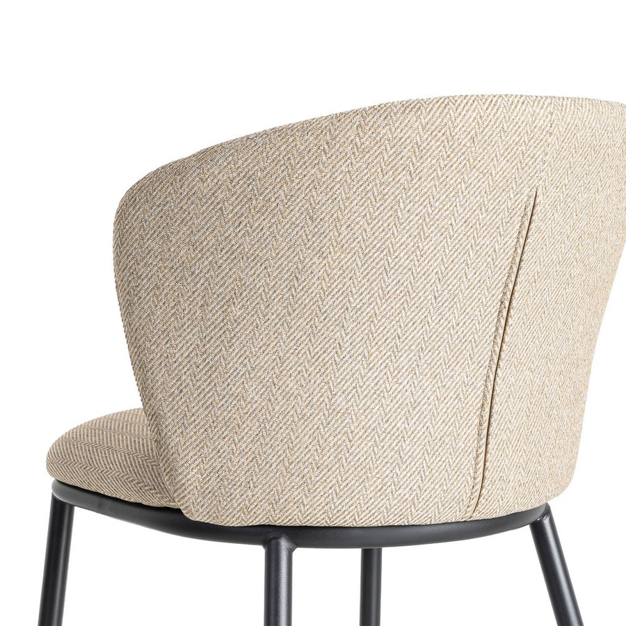 SILLA ESPIGA BEIGE TEJIDO-METAL SALÓN 55 X 55 X 78 CM