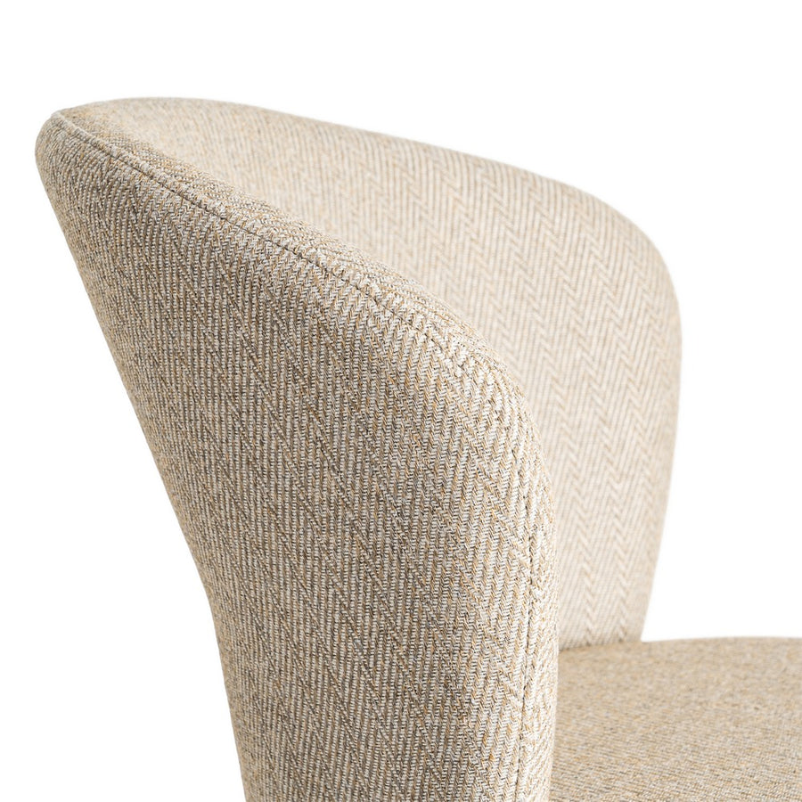 SILLA ESPIGA BEIGE TEJIDO-METAL SALÓN 55 X 55 X 78 CM