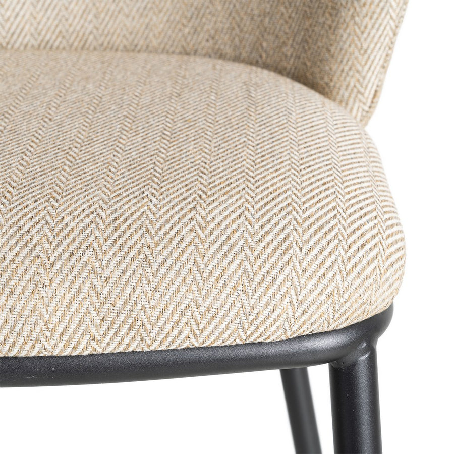 SILLA ESPIGA BEIGE TEJIDO-METAL SALÓN 55 X 55 X 78 CM