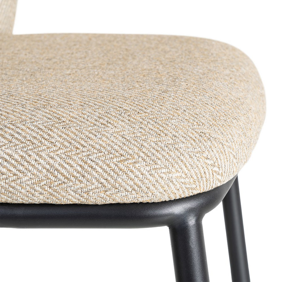SILLA ESPIGA BEIGE TEJIDO-METAL SALÓN 55 X 55 X 78 CM