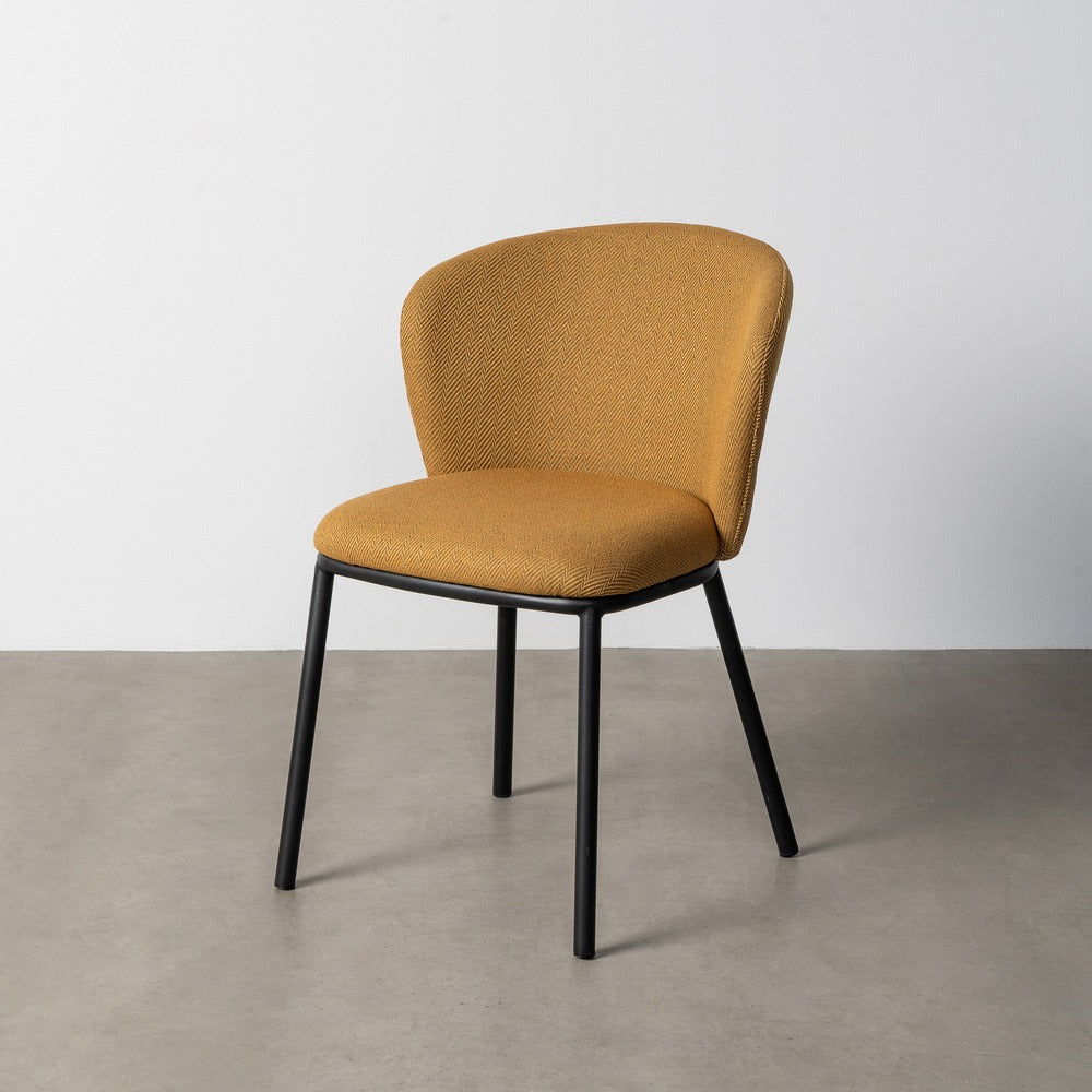 SILLA ESPIGA MOSTAZA TEJIDO-METAL SAL�N 55 X 55 X 78 CM