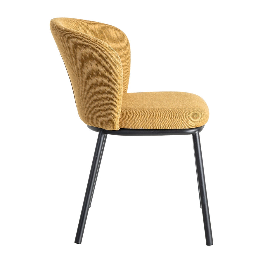 SILLA ESPIGA MOSTAZA TEJIDO-METAL SALÓN 55 X 55 X 78 CM