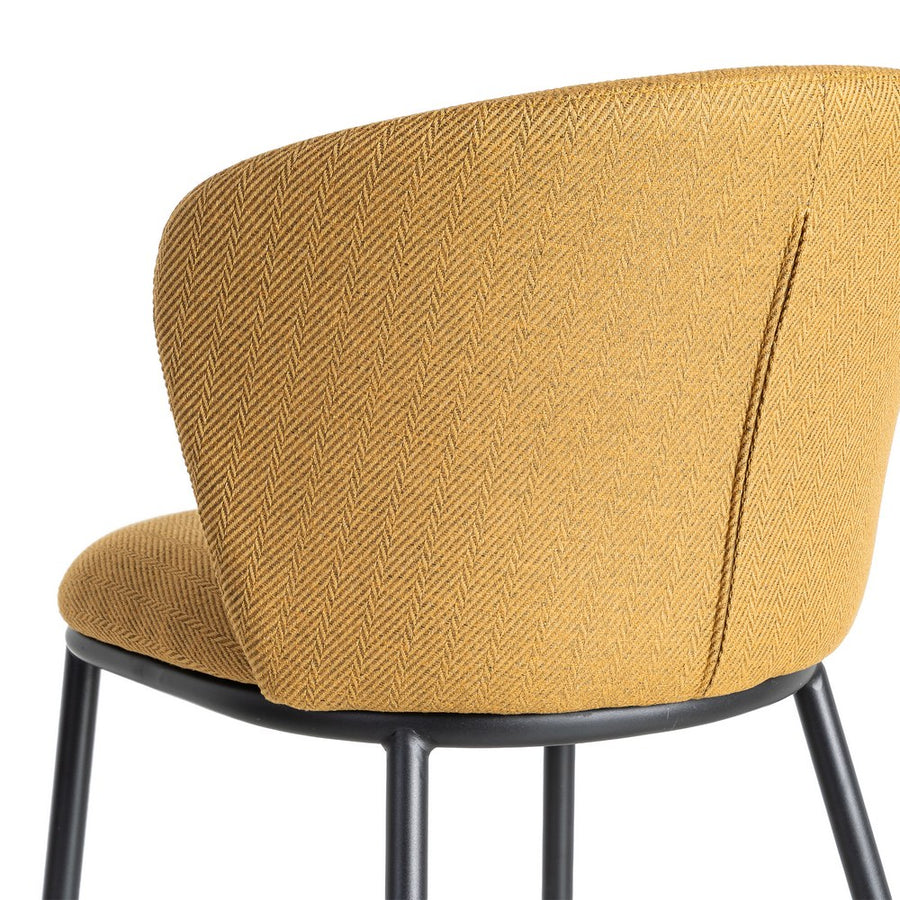 SILLA ESPIGA MOSTAZA TEJIDO-METAL SALÓN 55 X 55 X 78 CM