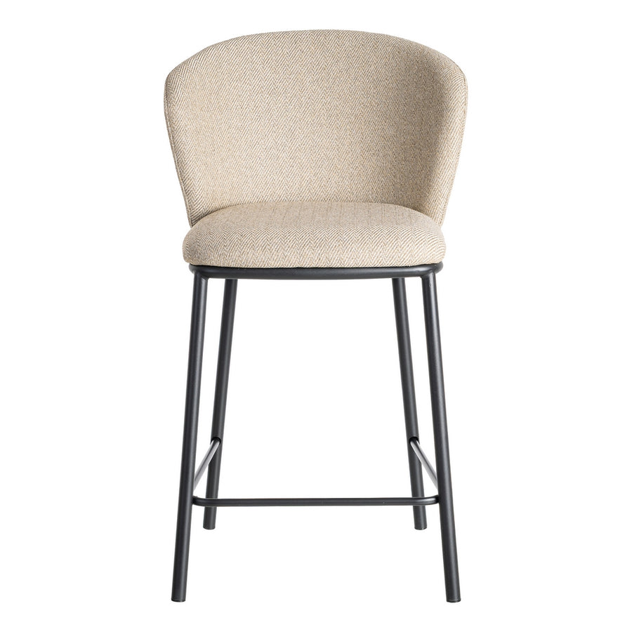 TABURETE ESPIGA BEIGE TEJIDO-METAL SALÓN 55 X 55 X 96 CM