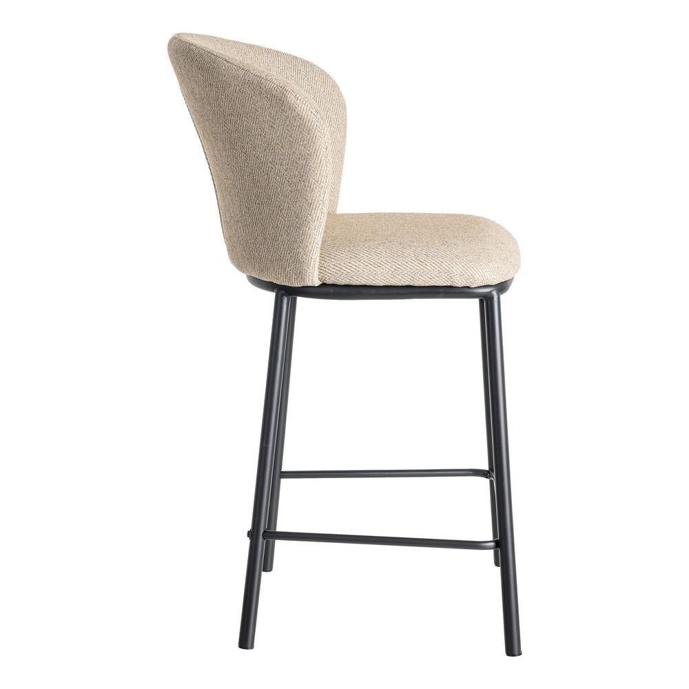 TABURETE ESPIGA BEIGE TEJIDO-METAL SALÓN 55 X 55 X 96 CM