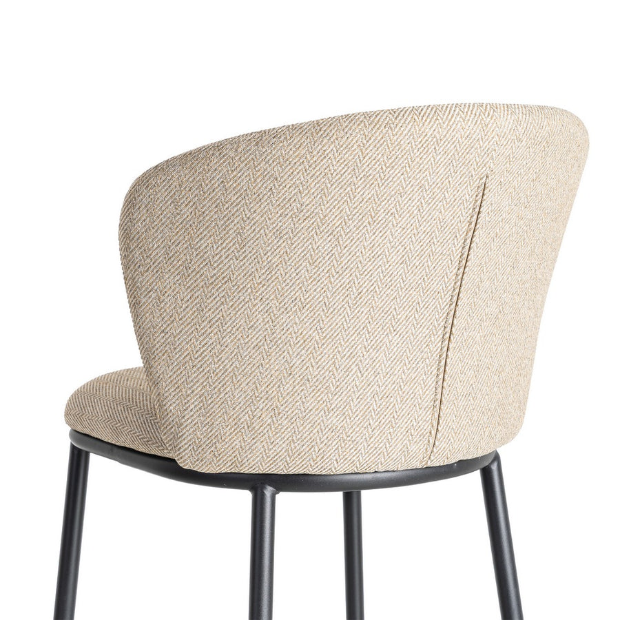 TABURETE ESPIGA BEIGE TEJIDO-METAL SALÓN 55 X 55 X 96 CM