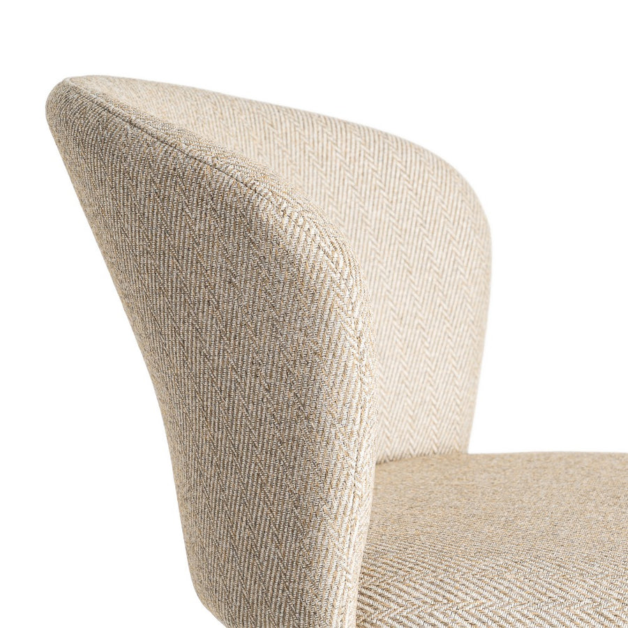 TABURETE ESPIGA BEIGE TEJIDO-METAL SALÓN 55 X 55 X 96 CM