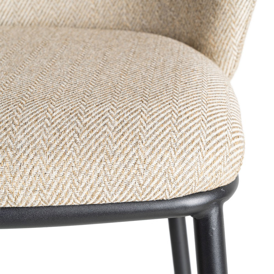 TABURETE ESPIGA BEIGE TEJIDO-METAL SALÓN 55 X 55 X 96 CM