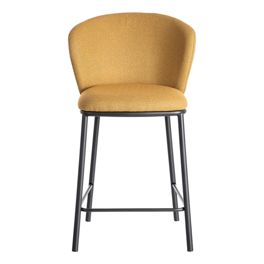TABURETE ESPIGA MOSTAZA TEJIDO-METAL 55 X 55 X 96 CM