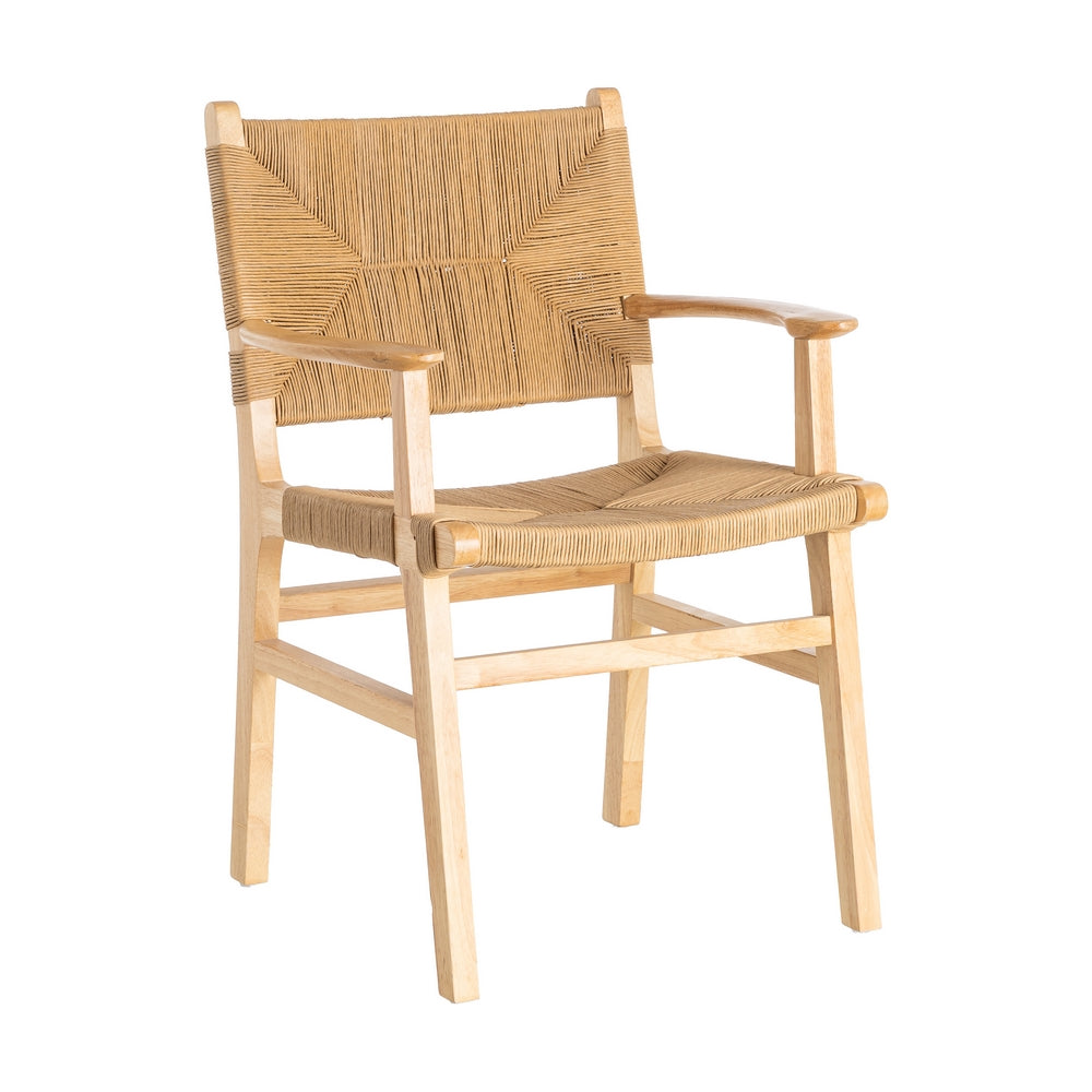 SILLA BRAZOS NATURAL MADERA 61 X 59 X 85 CM