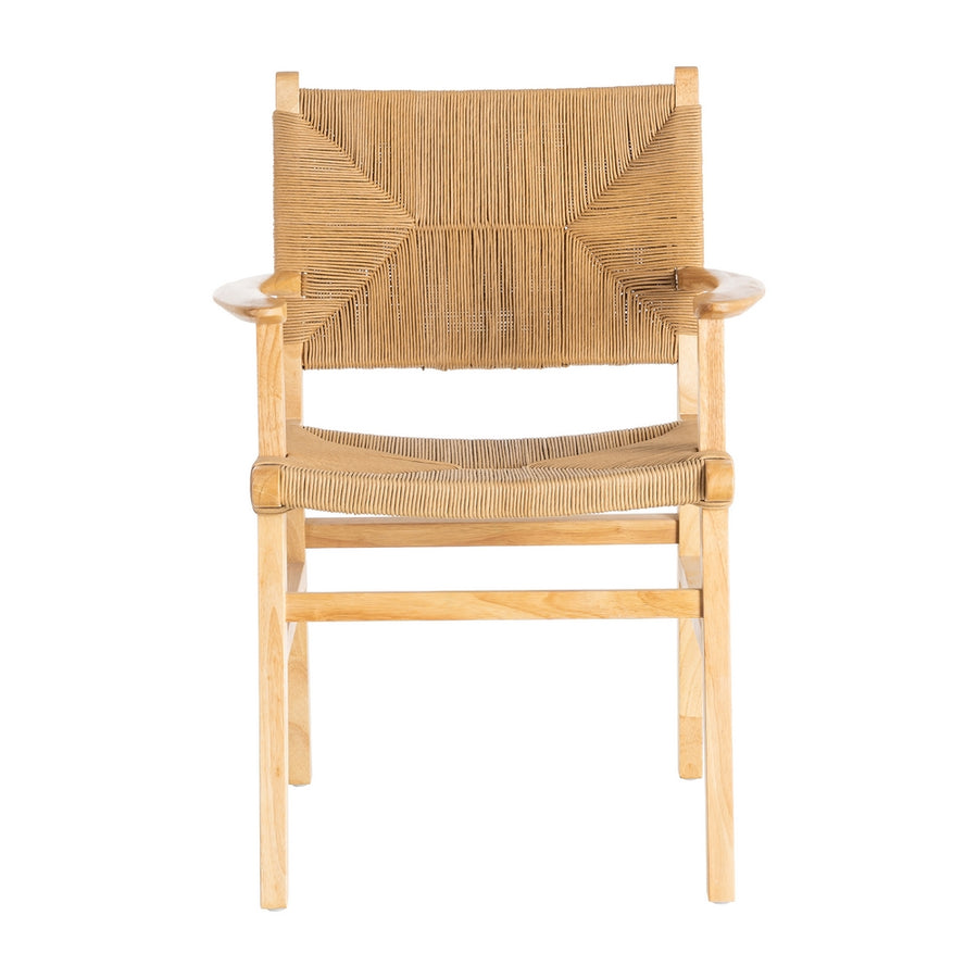 SILLA BRAZOS NATURAL MADERA 61 X 59 X 85 CM