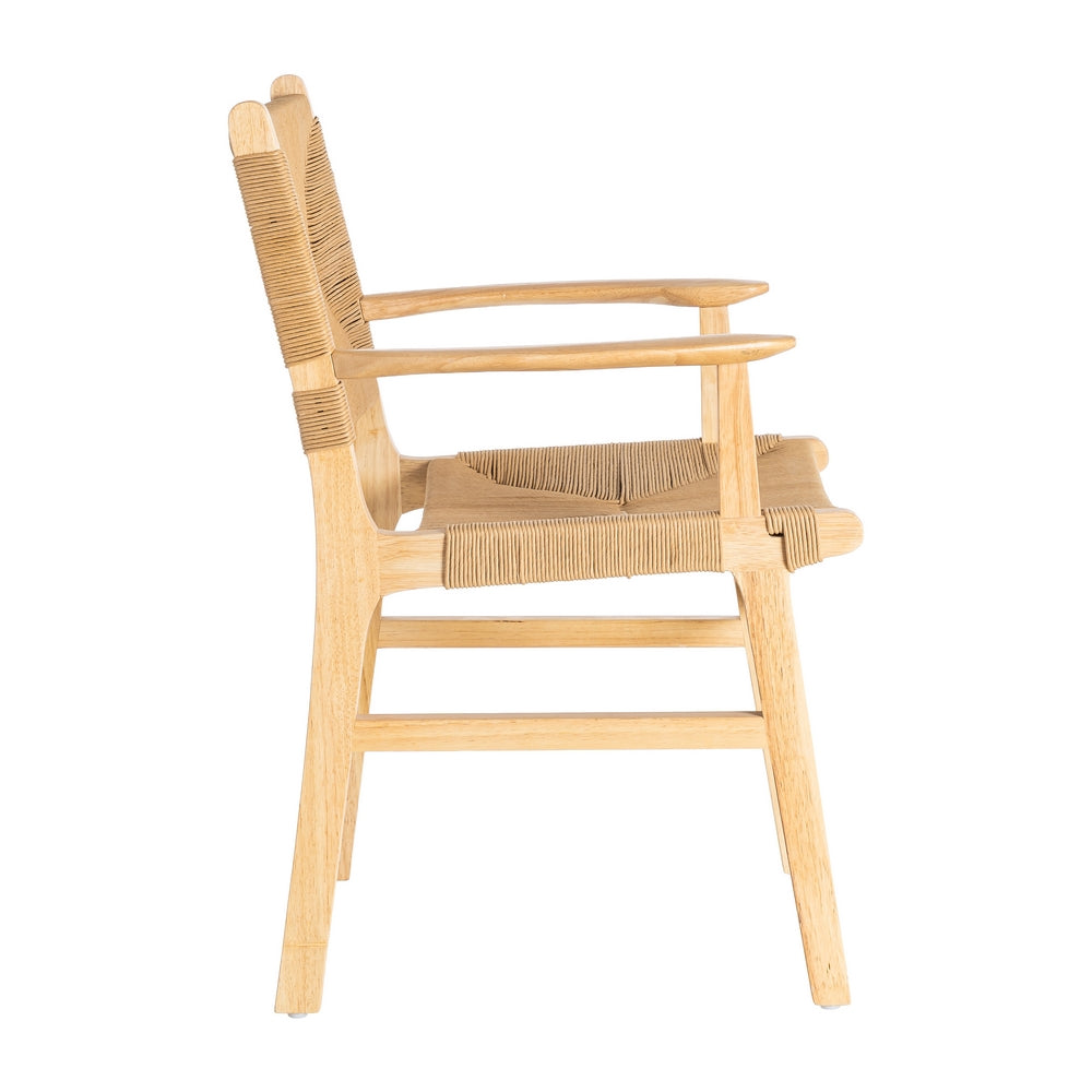 SILLA BRAZOS NATURAL MADERA 61 X 59 X 85 CM