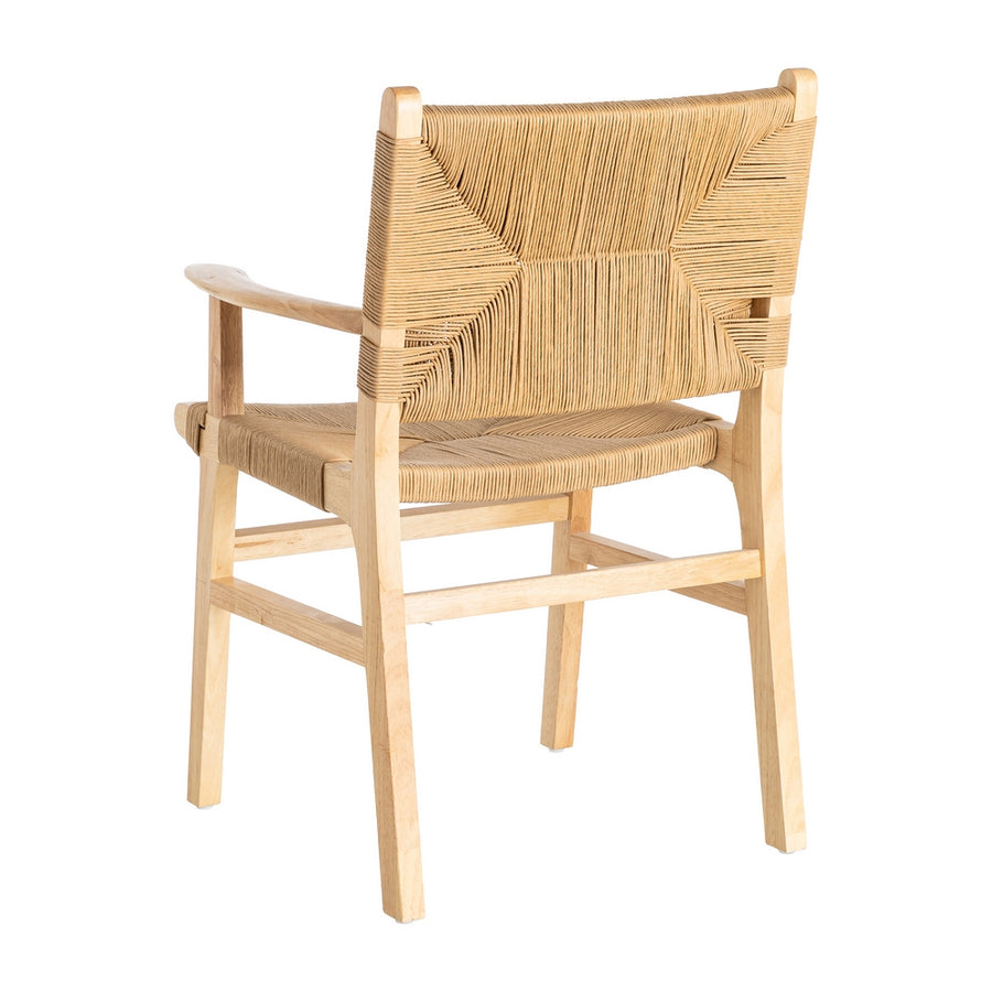 SILLA BRAZOS NATURAL MADERA 61 X 59 X 85 CM