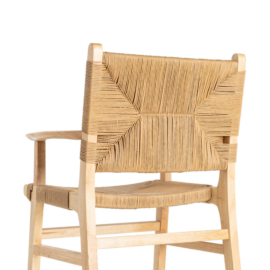 SILLA BRAZOS NATURAL MADERA 61 X 59 X 85 CM