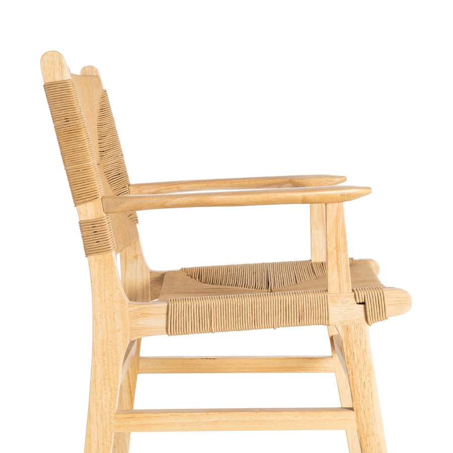 SILLA BRAZOS NATURAL MADERA 61 X 59 X 85 CM