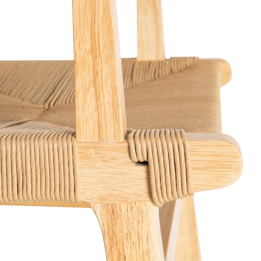 SILLA BRAZOS NATURAL MADERA 61 X 59 X 85 CM