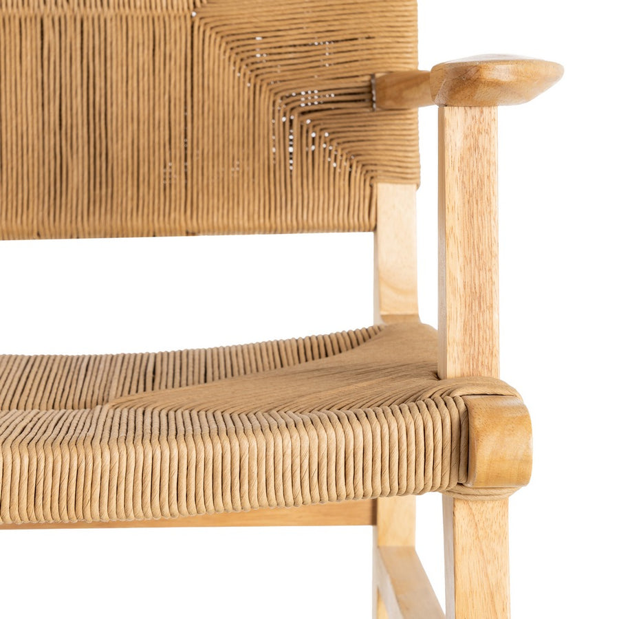 SILLA BRAZOS NATURAL MADERA 61 X 59 X 85 CM