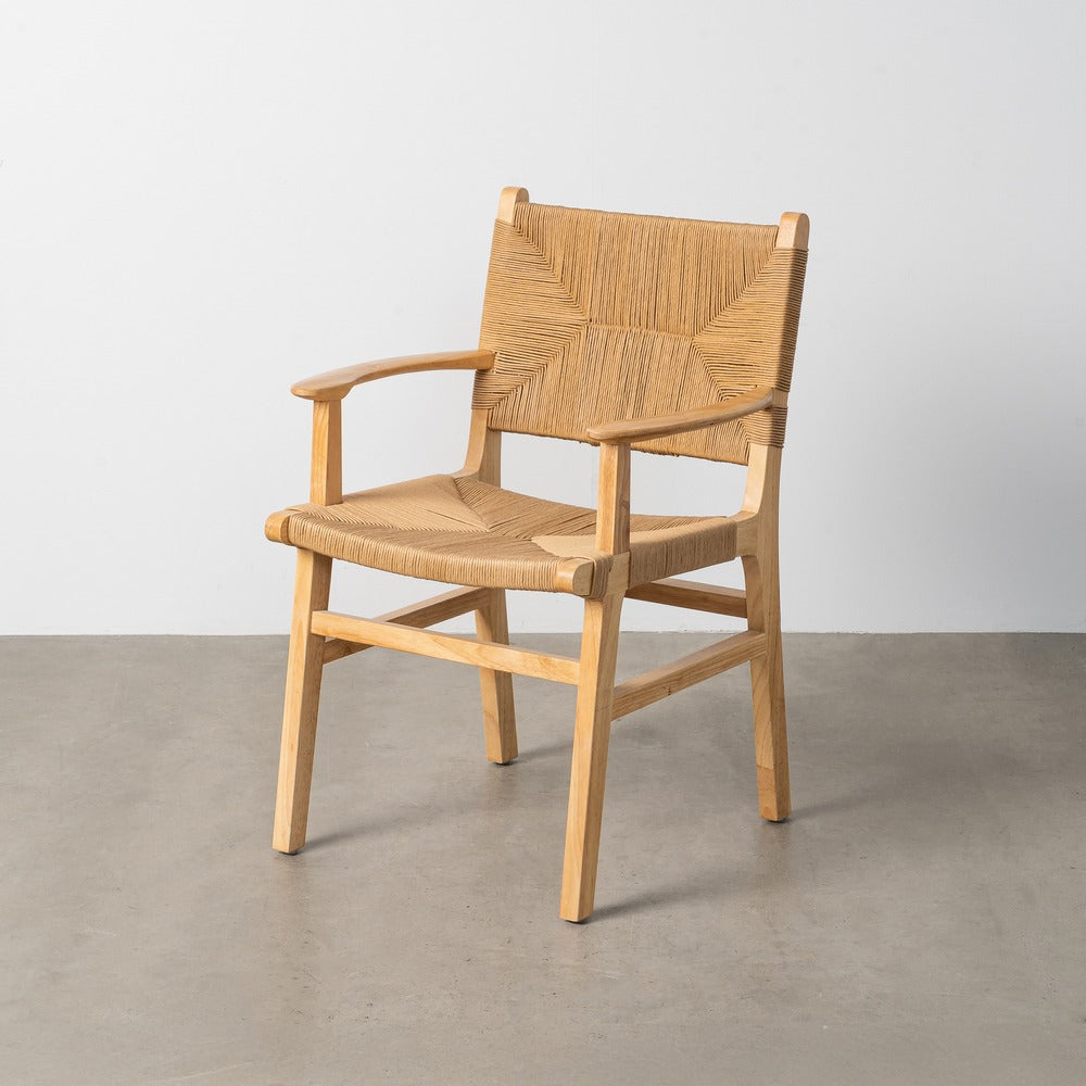 SILLA BRAZOS NATURAL MADERA 61 X 59 X 85 CM