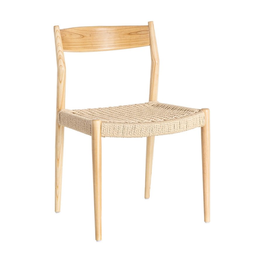 SILLA NATURAL-BEIGE MADERA 53 X 55 X 82 CM