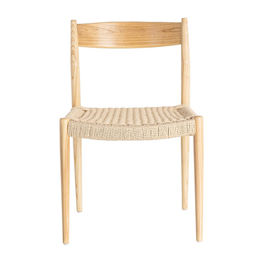 SILLA NATURAL-BEIGE MADERA 53 X 55 X 82 CM