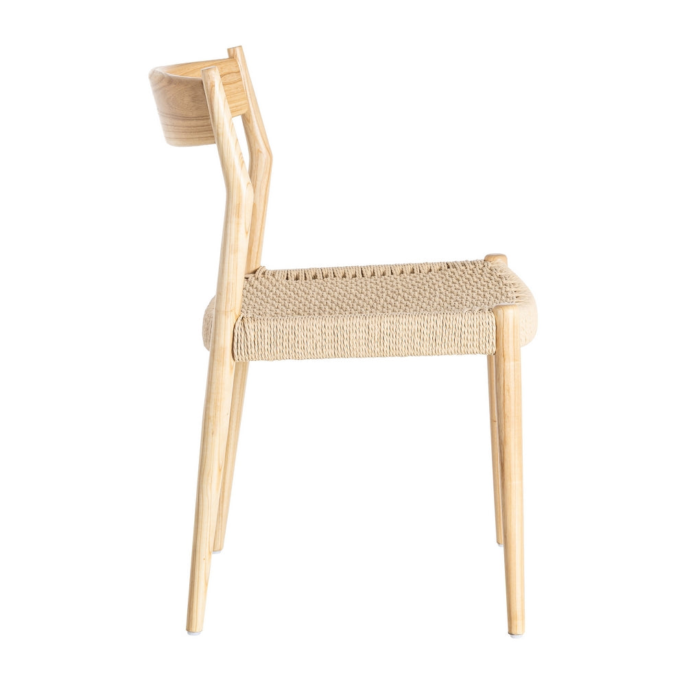 SILLA NATURAL-BEIGE MADERA 53 X 55 X 82 CM