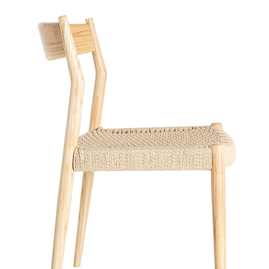 SILLA NATURAL-BEIGE MADERA 53 X 55 X 82 CM