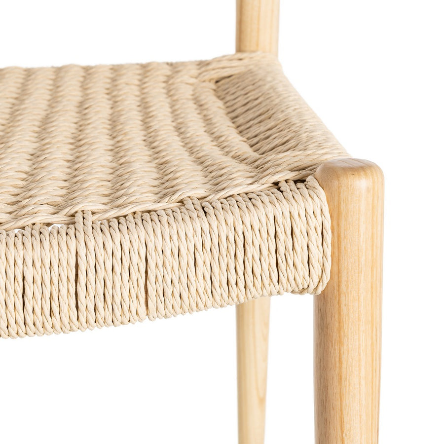 SILLA NATURAL-BEIGE MADERA 53 X 55 X 82 CM