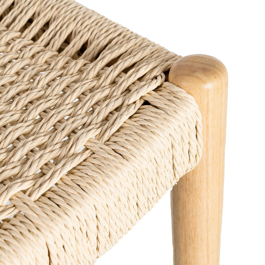 SILLA NATURAL-BEIGE MADERA 53 X 55 X 82 CM