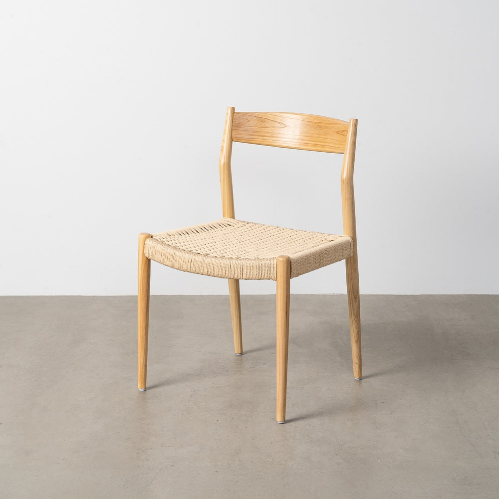 SILLA NATURAL-BEIGE MADERA 53 X 55 X 82 CM