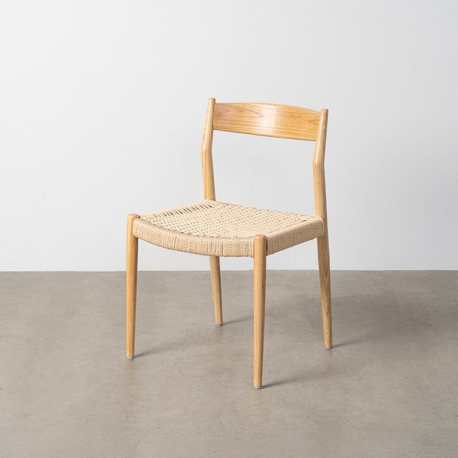 SILLA NATURAL-BEIGE MADERA 53 X 55 X 82 CM